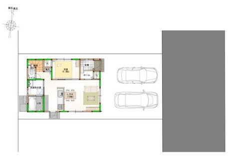 坂出市　白金町⑩　太陽光つきオール電化住宅の区画図