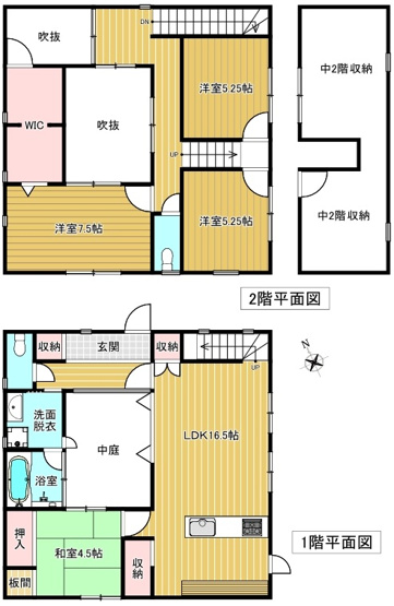【間取り】 | 　☆　中庭のある西尾市の邸宅　☆