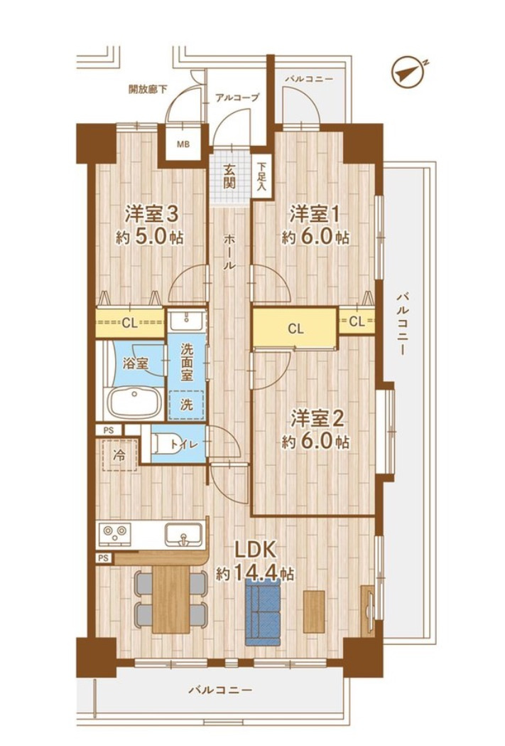 フローレンス三篠プレステージの間取り
