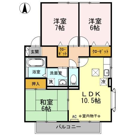 ヴィルヌーブ井原の間取り