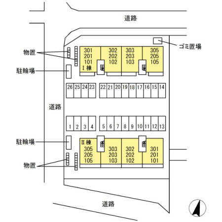 セゾン　Ⅱの区画図