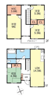 【間取り】 | 中央市中楯 平成24年築中古戸建 内装一新 南西角地 | 113.00ｍ2　4LDK　内装リフォーム済みで大変綺麗