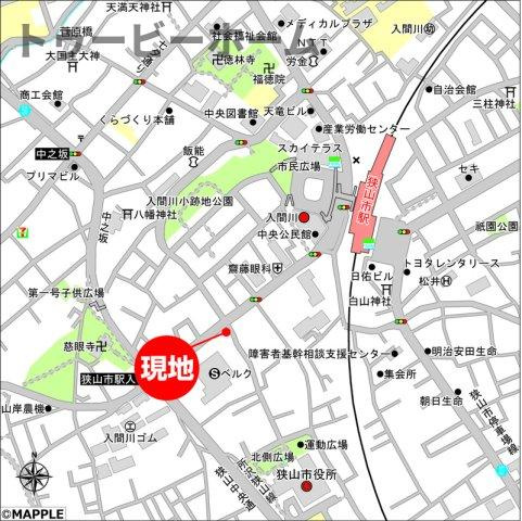 （仮称）狭山市入間川一丁目マンションの地図