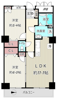 【間取り】 | ビュータワー八王子 | 可動間仕切り仕様の洋室を開放して１LDKとしても！ライフスタイルに応じてお部屋の仕様も変えられます！