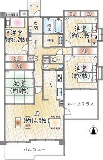 【間取り】 | シャルマンコーポ石橋