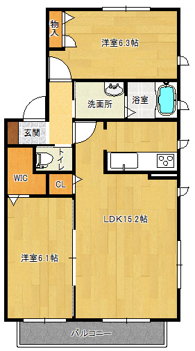 【間取り】 | シャトー・コエモンJ棟 | シャトーコエモン（GoodHome）