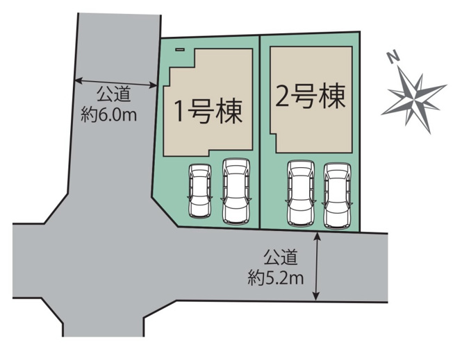 【区画図】 | 福岡市南区屋形原1丁目　2号棟（全2棟）【仲介手数料無料・0円】 | 区画図です。2号棟