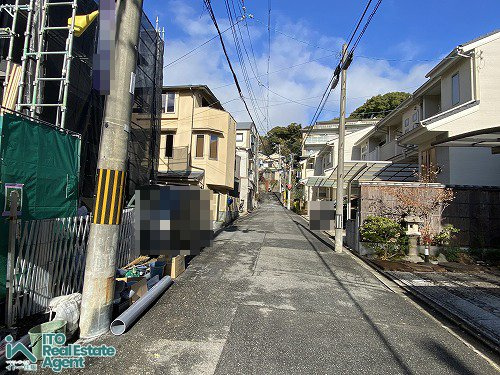 紫野北舟岡町 1号 新築戸建の前面道路含む現地写真
