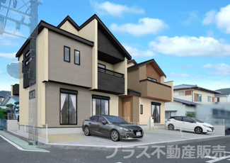 【外観】 | 完成イメージの外観パースです。建築中の物件は、お近くのモデルハウスも一緒にご覧頂けます。