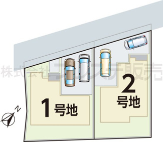 【区画図】 | 生駒市中菜畑２丁目の新築一戸建 全２区画 | 全体区画図