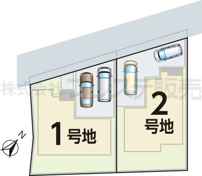【区画図】 | 生駒市中菜畑２丁目の新築一戸建 全２区画 | 全体区画図