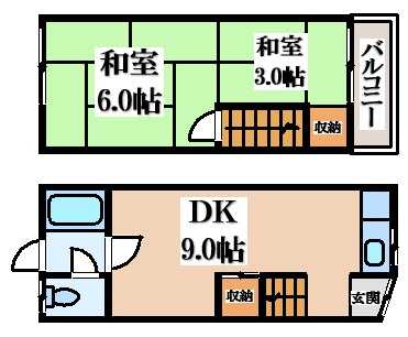 【間取り】 | 美田町貸家