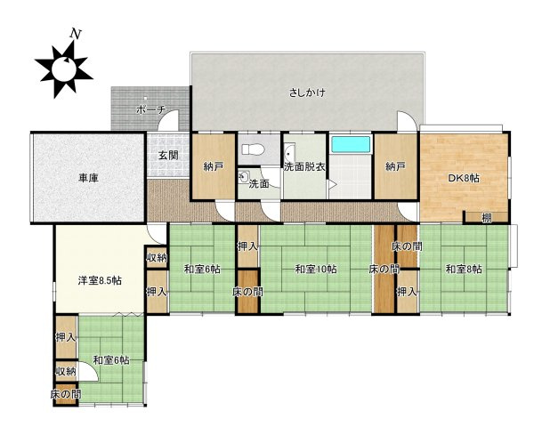 美篶　中古平家住宅の間取り