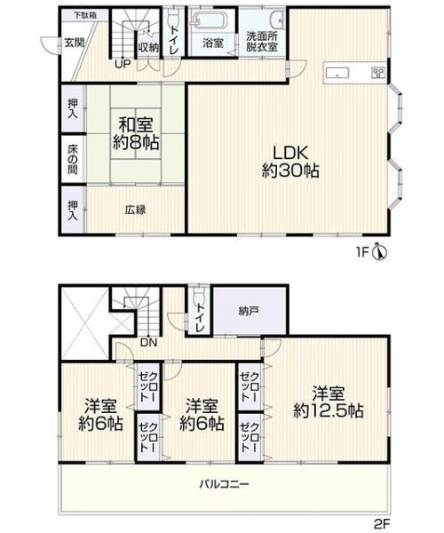 売中古戸建　中央区鶴見町の間取り