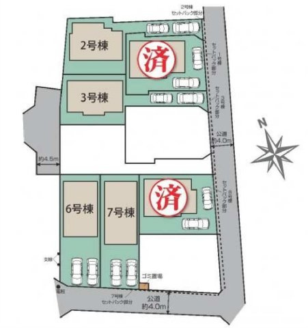 【横浜市瀬谷区橋戸3丁目55-4全6棟新築戸建て】★仲介手数料無料★（瀬谷第二小学校・下瀬谷中学校）の区画図