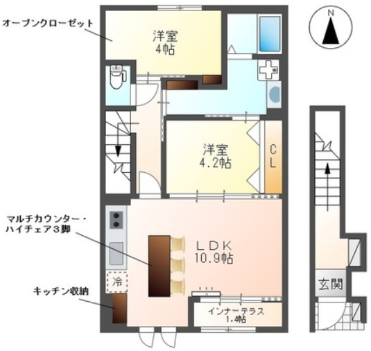 レヴメゾン神山五番館の間取り