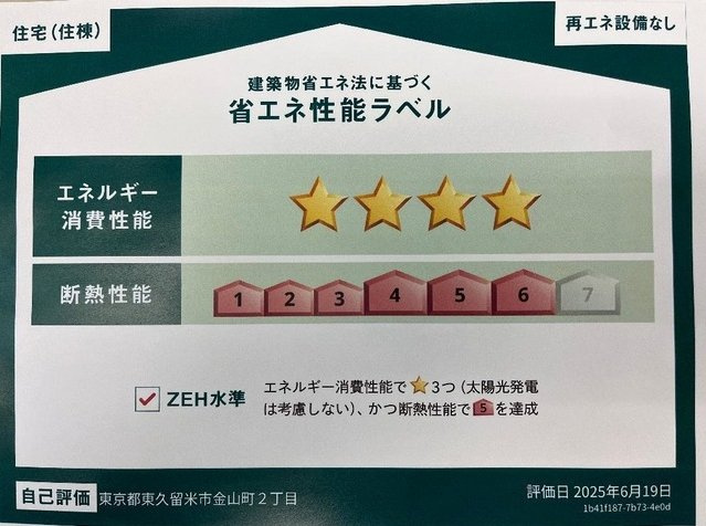 レヴメゾン神山五番館の省エネ性能ラベル