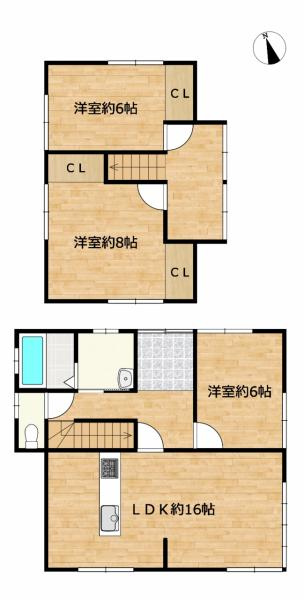 八戸市大字鮫町字ハン木沢の間取り|【リフォーム済】間取り図