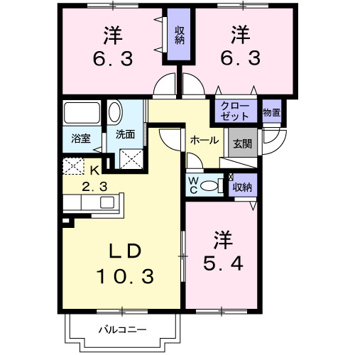 アバンフォンテーヌＡの間取り
