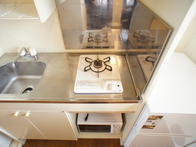 【キッチン】 | 桜ハイツA | システムキッチンコンロ付きです♪