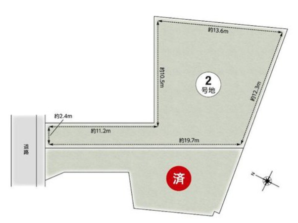 桜谷町　新築戸建　2区画の前面道路含む現地写真