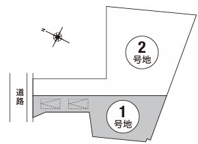 桜谷町　新築戸建　2区画の区画図