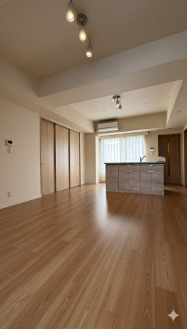 グランスイート白金高輪の居間・リビング|*AIにて家具・家電を消しております。