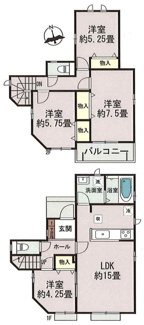 【間取り】 | 【仲介手数料無料！！】府中市日新町3丁目　新築戸建て（全9棟）F号棟　5390万円