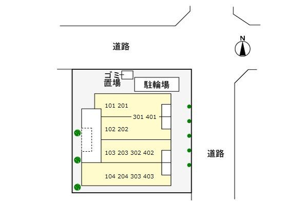 カーサ・プリマベーラの駐車場