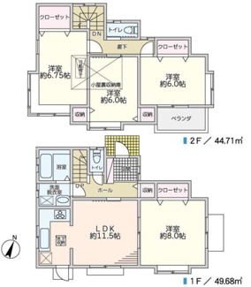 【間取り】 | 保土ヶ谷区上星川2丁目中古戸建 | 間取図