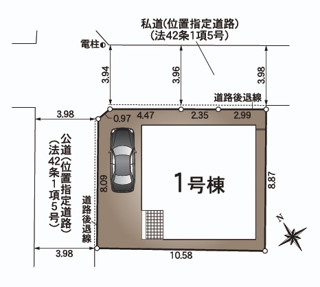 高知市長尾山町　新築戸建ての土地図