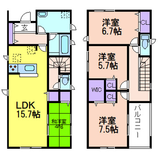 【間取り】 | クレイドルガーデン鹿沼市東町　第5 | 〇間取り〇
4LDK+2WIC　