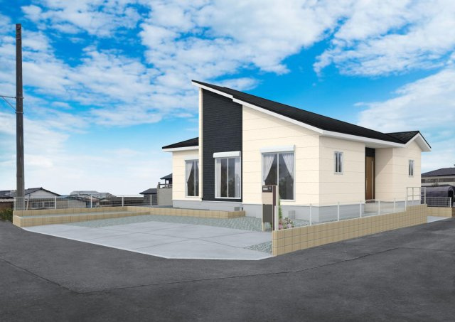 深谷市榛沢新田　新築住宅　平屋建の外観パース