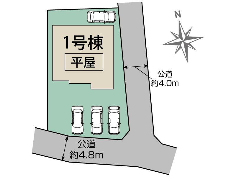 深谷市榛沢新田　新築住宅　平屋建の区画図