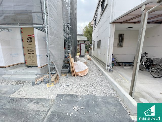 八尾市上之島町南　第2期　新築一戸建ての外観|現在の進捗状況です！順調に作業進行中、完成が待ち遠しいです！詳細の間取り等、お気軽にお問い合わせください！