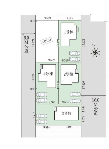 GRAFARE　狭山市柏原21期　全5棟　の区画図