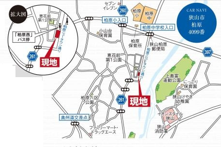GRAFARE　狭山市柏原21期　全5棟　の地図