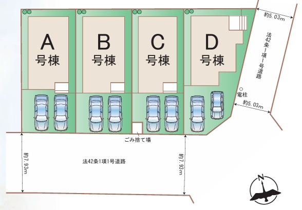 千葉市若葉区小倉台６丁目１１７３番の区画図