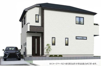 【外観パース】 | 【仲介手数料無料！！】日野市西平山5丁目　新築戸建て（全1棟）1号棟　3480万円 | 本パースは、イメージ図につき、風景、建物、植栽などについては施工後の現物との差異が生じます
つきまして本パースによって生じたいかなる損害については一切責任を負いません