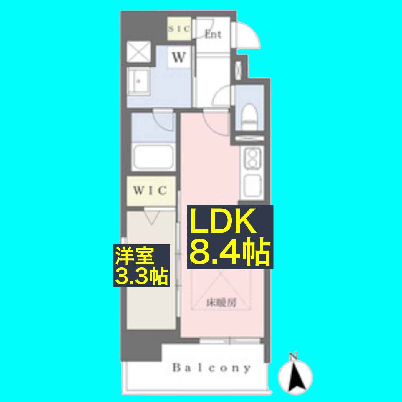 プレサンスロジェ車道駅前ＮＯＲＴＨの間取り
