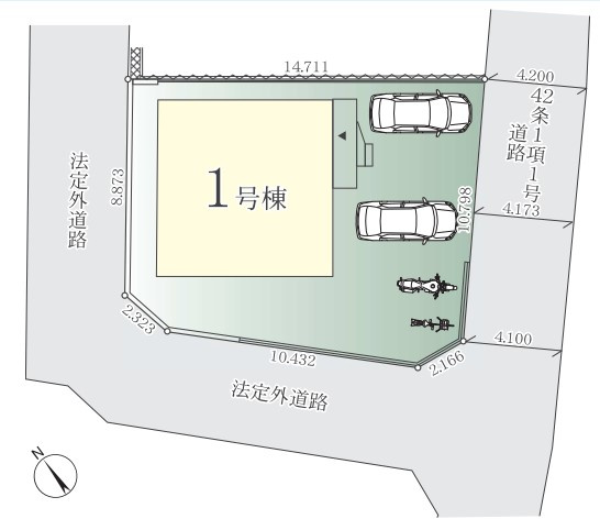 二宮町二宮新築戸建て　5号棟の区画図