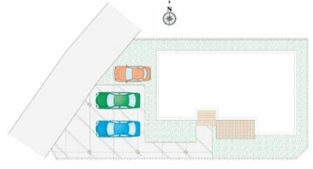壬生町本丸1丁目 第3期の区画図|〇1号棟〇
カースペース3台並列可能