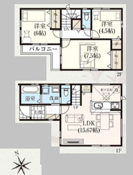 【間取り】 | 千葉市花見川区瑞穂三丁目　新築分譲住宅１号棟 | 千葉市花見川区瑞穂３丁目　１号棟　３LDK