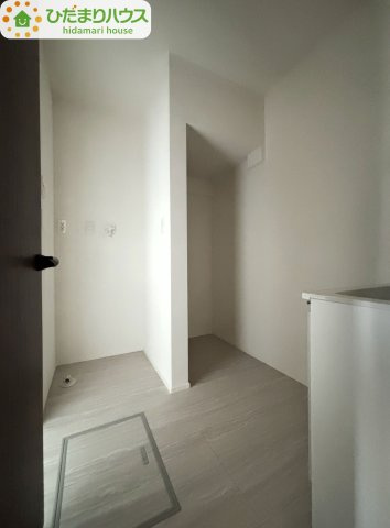 野田市野田4期　新築戸建　1号棟の収納|ゆったりとした洗面所にはリネン庫を完備！タオルや洗剤をしまえます(^^)/