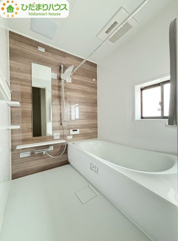 野田市野田4期　新築戸建　1号棟の浴室|清潔感のある浴室はゆったり浸かれて日頃の忙しさから解放してくれます(^^♪