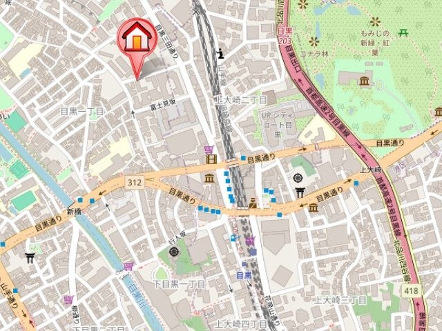 レジディア目黒Ⅱの地図