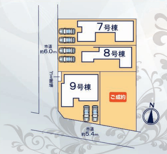 売新築戸建　焼津市下小田中町の区画図