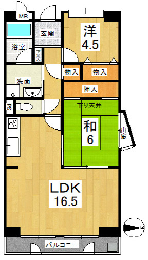ノバ学園前３番館の間取り