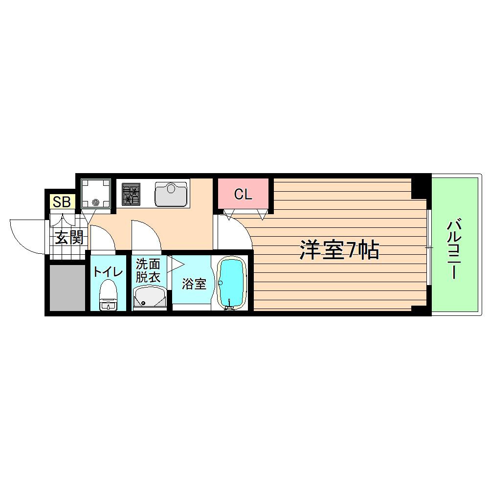 大阪市都島区中野町３丁目の賃貸マンションの間取り