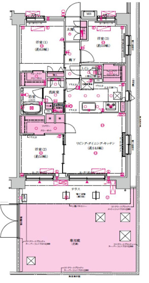 【間取り】 | ベルジュール八王子高尾 | 3LDKは、リビングダイニングキッチンと3つの居室がある間取り。ファミリー層に非常に人気の高い間取りで、広々としたリビングで家族団らんを楽しみ、個室でプライベートな時間も確保できるのが大きな魅力です。